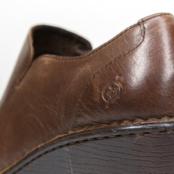 BORN Wedge Platform Ankle Booties Brown Leather Zip Up Boho Y2K 90s Womens Sz 8 - Picture 7 of 11